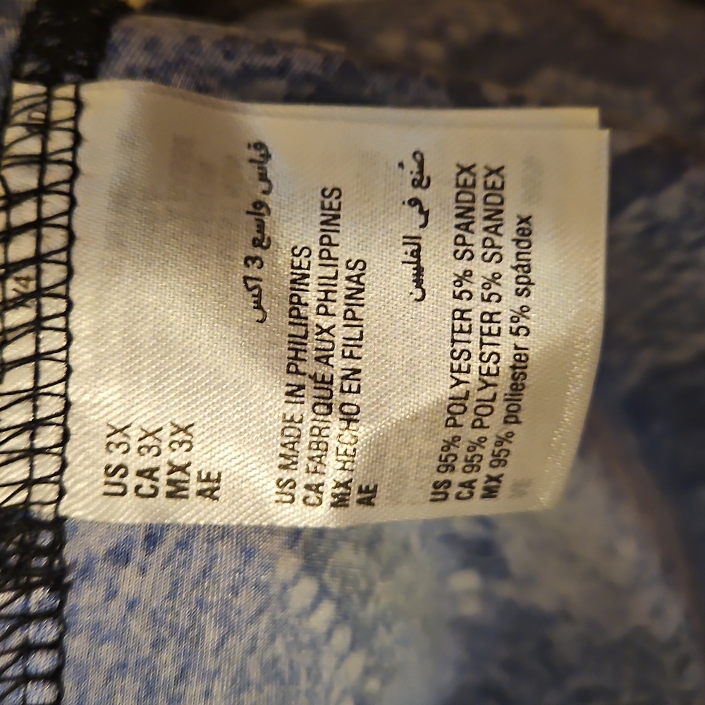 INC International Concepts 3X Blue Snakeskin Pattern Long Sleeve NWT - Picture 3 of 7